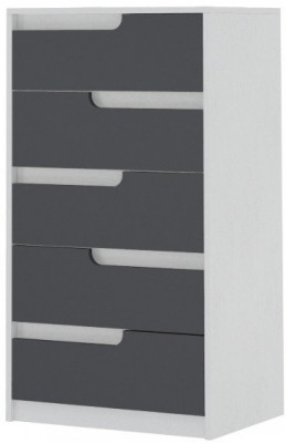 Комод Гавана, Белый/Графит серый