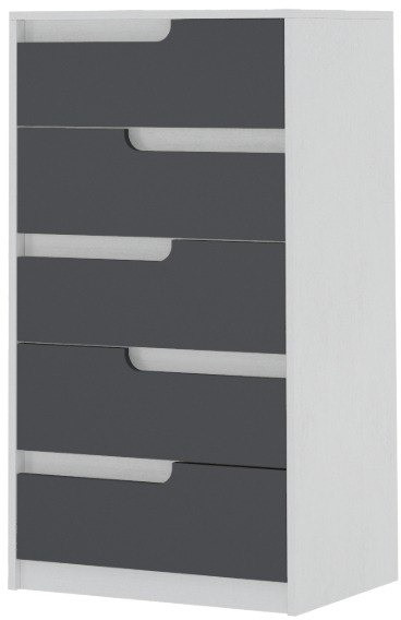 Комод Гавана, Белый/Графит серый