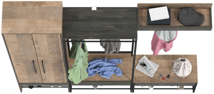 Трувор Прихожая 229, дуб гранж песочный/интра