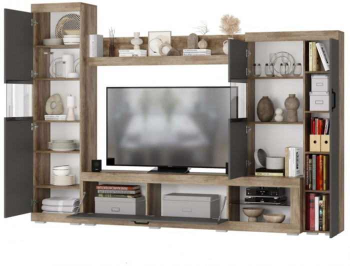 Гостиная "Тесла" Дуб каньон/графит