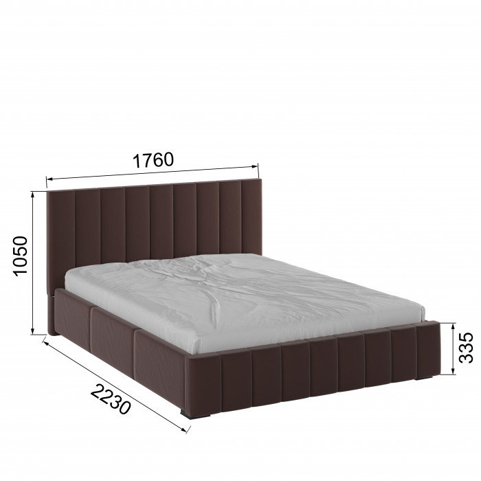 Нега Кровать интерьерная 160 коричневый, ПМ