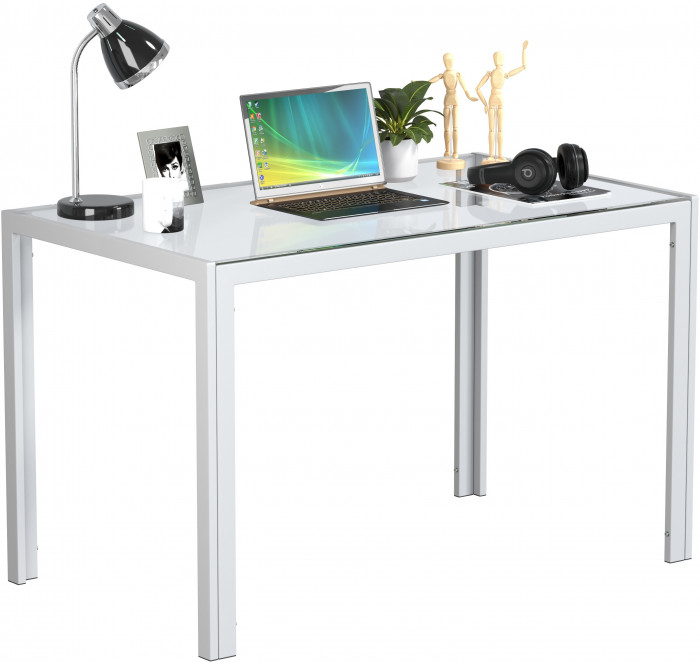 Обеденный стол Мебель--24 DT-1481, цвет белый, ШхГхВ 120х70х75 см., столешница закалённое стекло 6 мм., максимальная нагрузка 80 кг.