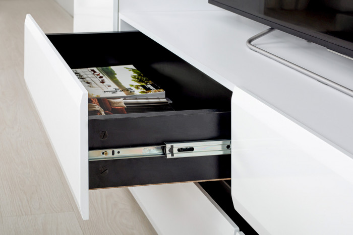 Сидней Комплектация № 039, корпус белый/чёрный/фасады МДФ белый глянец