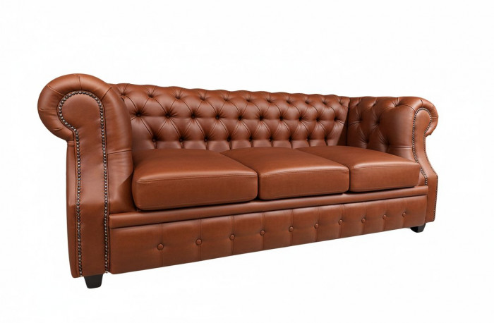 Диван Честер ЛОФТ 3-х местный, светло-коричневый