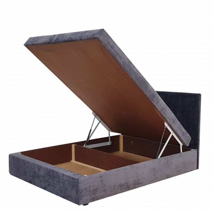 Кровать Атланта с мягкой обивкой с матрасом, 120, серая