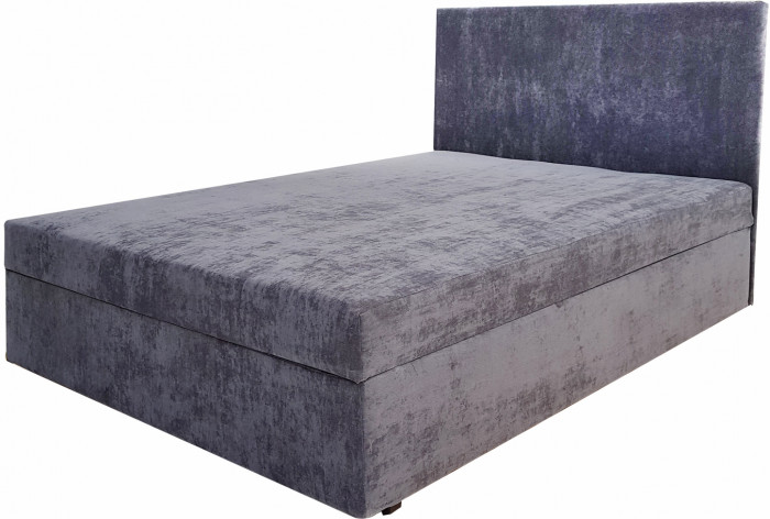 Кровать Атланта с мягкой обивкой с матрасом, 120, серая