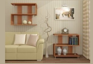 Стеллаж-мини ЛДСП универсальный, с хромированными опорами