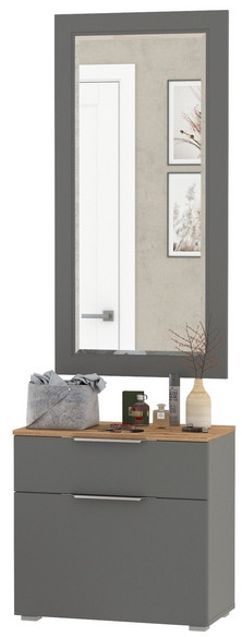 Октава Прихожая 38, серый графит/дуб крафт золотой/фасады МДФ серый графит