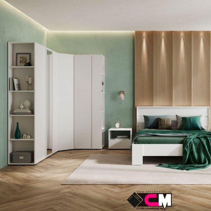 Хелен СТЛ 01 Стеллаж (0,200х2,100х0,460) белый/дуб крафт золото