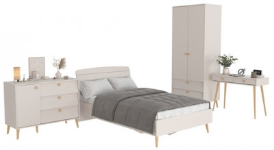 Афина Спальня 06-1200, цвет кашемир серый, сп.м. 1200х2000 мм., б/м, основание есть - фанера