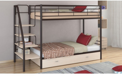 Двухъярусная кровать Толедо-Я 90, коричневый / Дуб