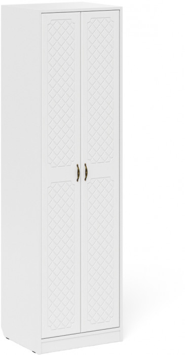 Прихожая П-6 Компоновка № 07, белая шагрень/фасады МДФ белое дерево фрезеровка ромб