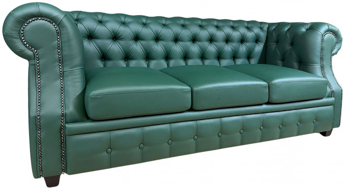Диван Честер ЛОФТ 3-х местный, зеленый