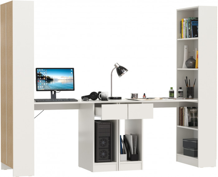 Лайт Шкаф комбинированный 10.01 + 10.01, белый гладкий