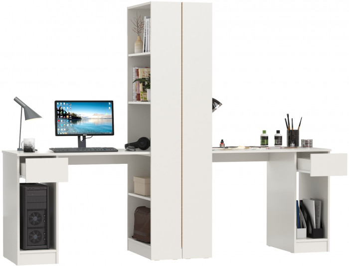 Лайт Шкаф комбинированный 10.01 + 10.01, белый гладкий