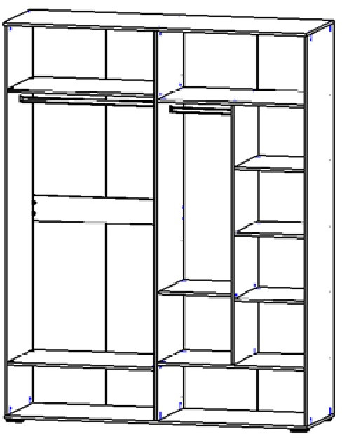 Шкаф 4-х дверный для одежды 