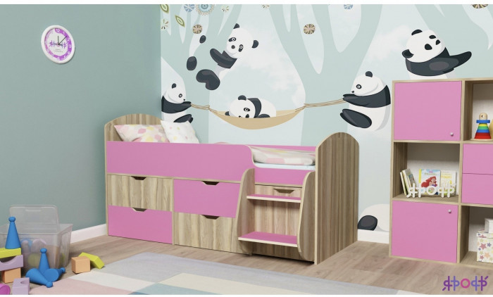 Кровать-чердак Малыш 7 (Винтерберг/Белое дерево)