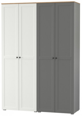 Остин 13.224 Шкаф 2 шт., цвет белый шагрень/серый графит/дуб крафт золотой, ШхГхВ 160х54,3х229,6 см., универсальная сборка