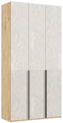 Марвэл Шкаф 3-х створчатый 1200, с доп.ящиками, Дуб крафт/Мальта