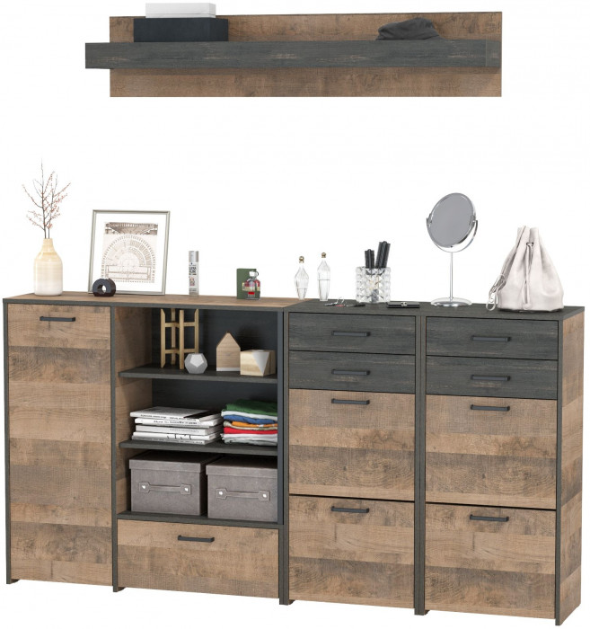 Трувор Прихожая 173, дуб гранж песочный/интра