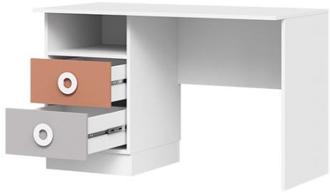 ТУРБО СТ 01 Стол письменный (1200х743х597) корпус белый/шарлиз кашемир/терракота