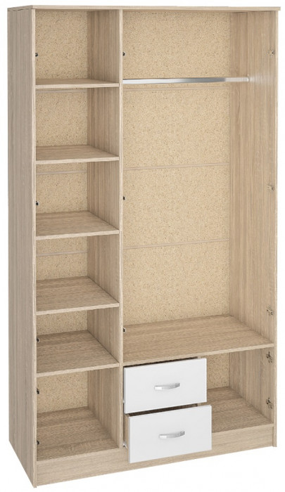 Шкаф трехстворчатый Ронда ШК-3, дуб сонома/белый