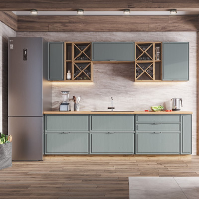 Кухня "Орлеан" композиция 5 дуб крафт золотой/кантри серый