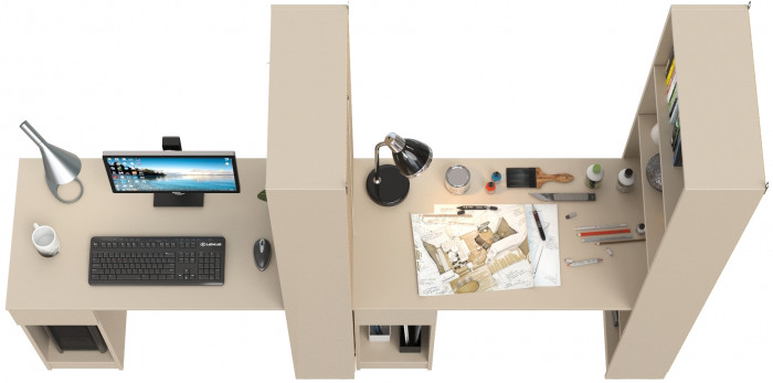 Лайт Шкаф комбинированный 10.01 + 10.01, сатин