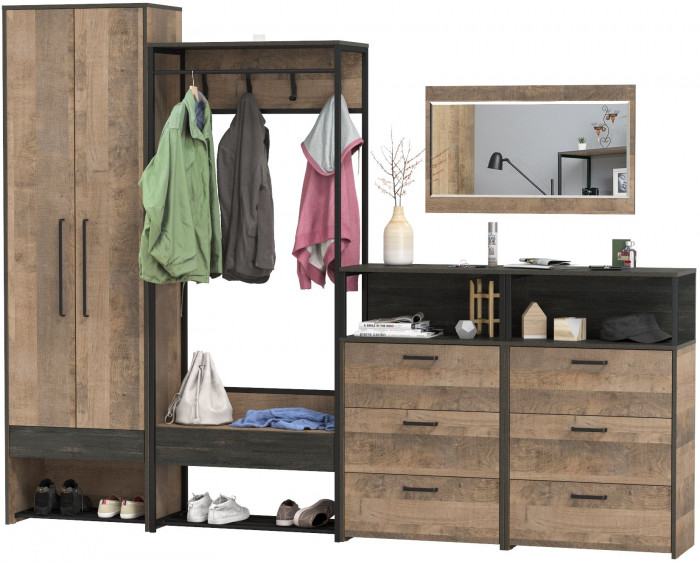 Трувор Прихожая 235, дуб гранж песочный/интра