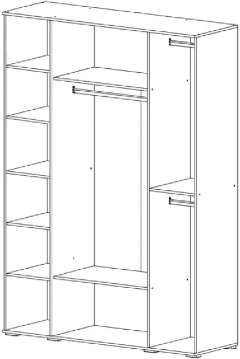 Норд Шкаф 4-х створчатый 1600 + Норд Антресоль к шкафу 1600 Дуб Крафт