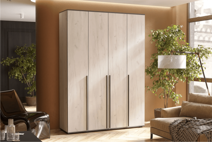 Норд Шкаф 4-х створчатый 1600 + Норд Антресоль к шкафу 1600 Дуб Крафт