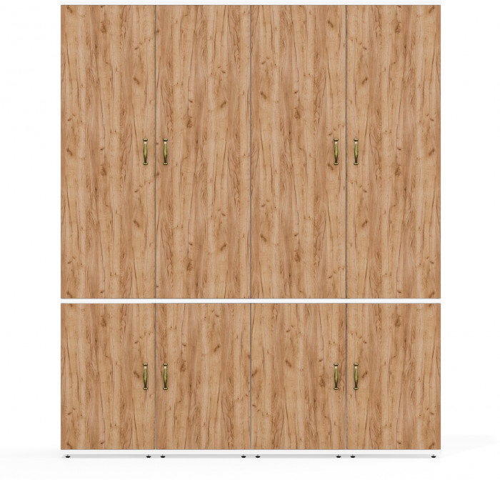 Лидер-8 Пенал МД 22Б 4 шт., белый шагрень/крафт золото