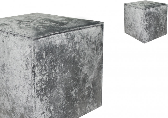 Пуф Лофт №1 40х40х46, плюш серый