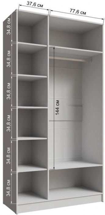 Шкаф Мадрид 1200 без зеркала белый