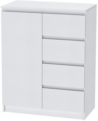 Кэт-1 Комод 1-Ств./Ящики, Белый/Белый