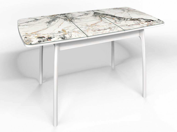 Стол СМ-6 Флорида опора массив изогнутая белый