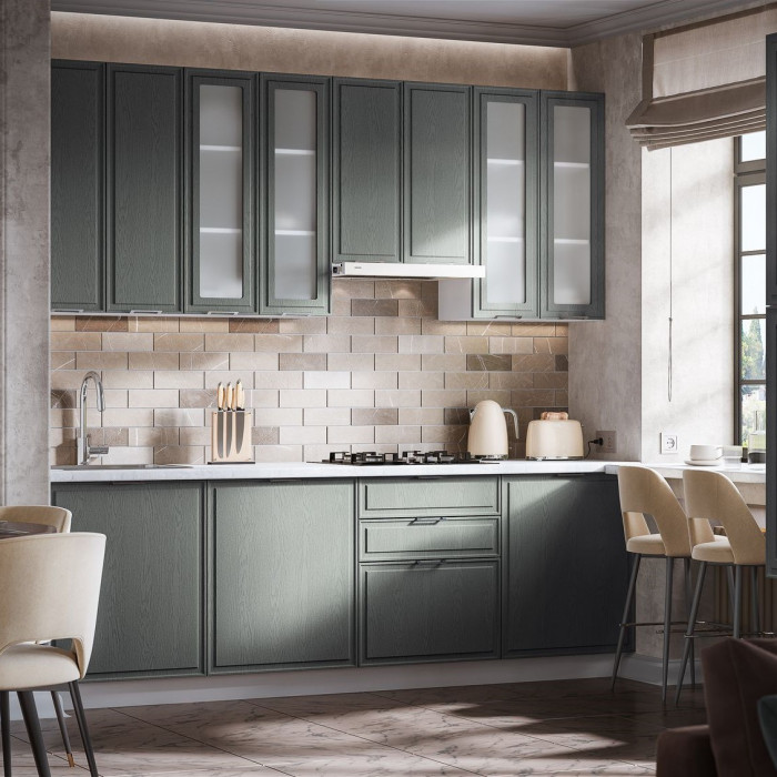 Кухня "Орлеан" композиция 3 белый/кантри серый