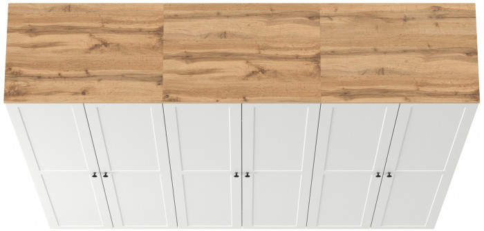 Остин 13.224 Шкаф 3 шт., цвет белый шагрень/дуб крафт золотой, ШхГхВ 240х54,3х229,6 см.