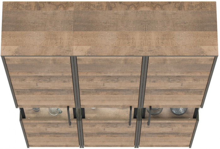 Трувор 13.205 Шкаф-пенал с витриной 3 шт., дуб гранж песочный/интра