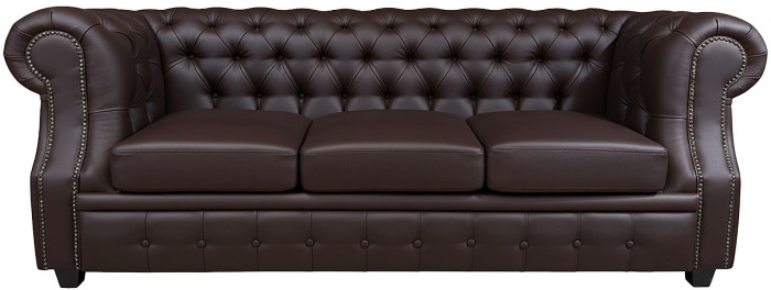 Диван Честер ЛОФТ 3-х местный, коричневый венге
