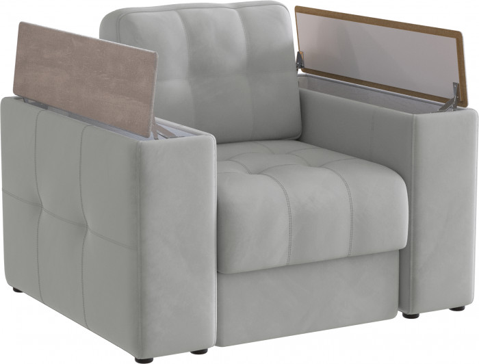 Кресло Нави, Светло-серый/Холст белый