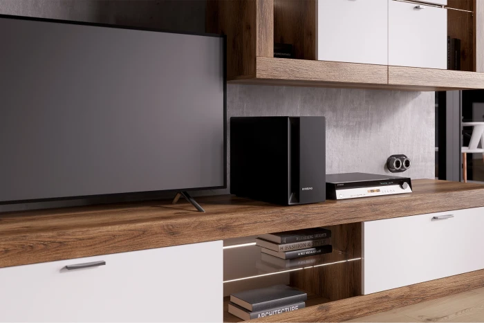 Прага Модульная Гостиная, вариант №2, делано/Белый глянец