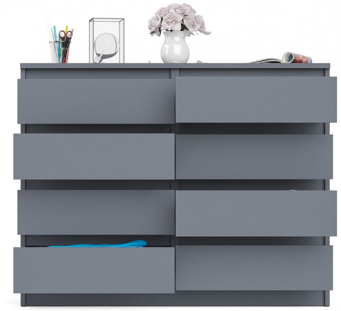 Мори Комод МК1200.8, цвет графит, ШхГхВ 120,4х41х94 см.