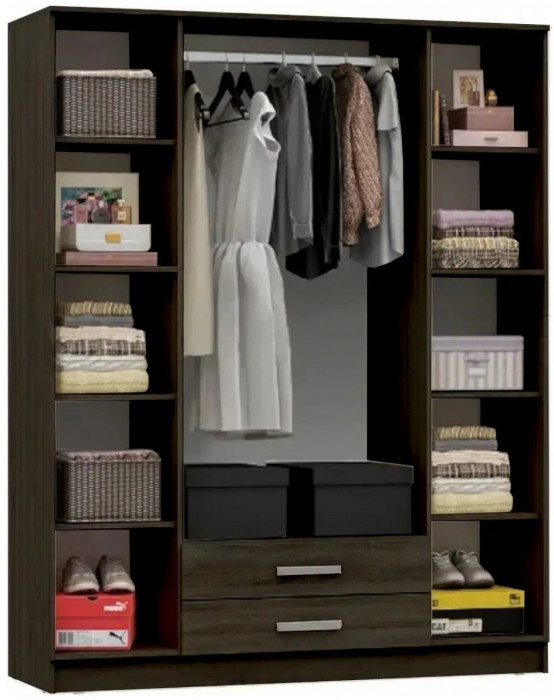 Мартина Шкаф для одежды 4-дверный (Венге / Белый)