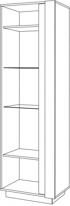 Арчи Шкаф-витрина 03.263, дуб крафт золотой/камень тёмный