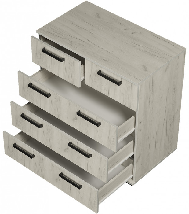 Комод "Стандарт №5" НЕВ (800х828х460) дуб крафт белый