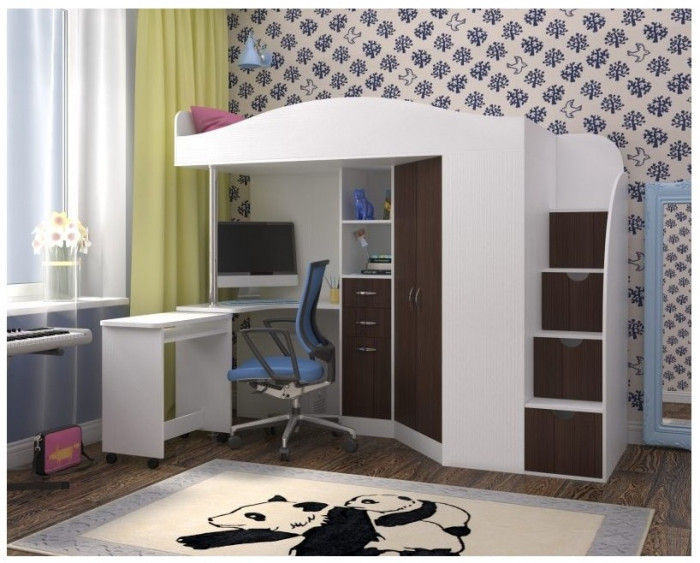 Кровать-чердак Юниор 4 (Винтерберг/Ирис)