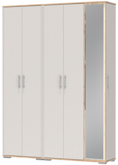 Прихожая Домино-мини + Шкаф для одежды Домино, цвет дуб крафт золотой/кашемир серый, ШхГхВ 148х36х202 см., универсальная сборка