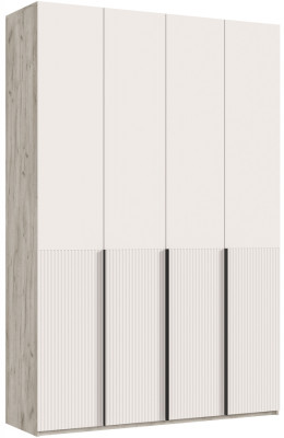Марвэл Шкаф 4-х створчатый 1600, с доп.ящиками, Крафт серый/Кашемир