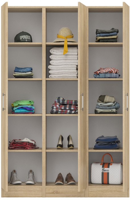 Набор пеналов Стандарт 3 шт., цвет дуб сонома, ШхГхВ 135х52х200 см., универсальная сборка